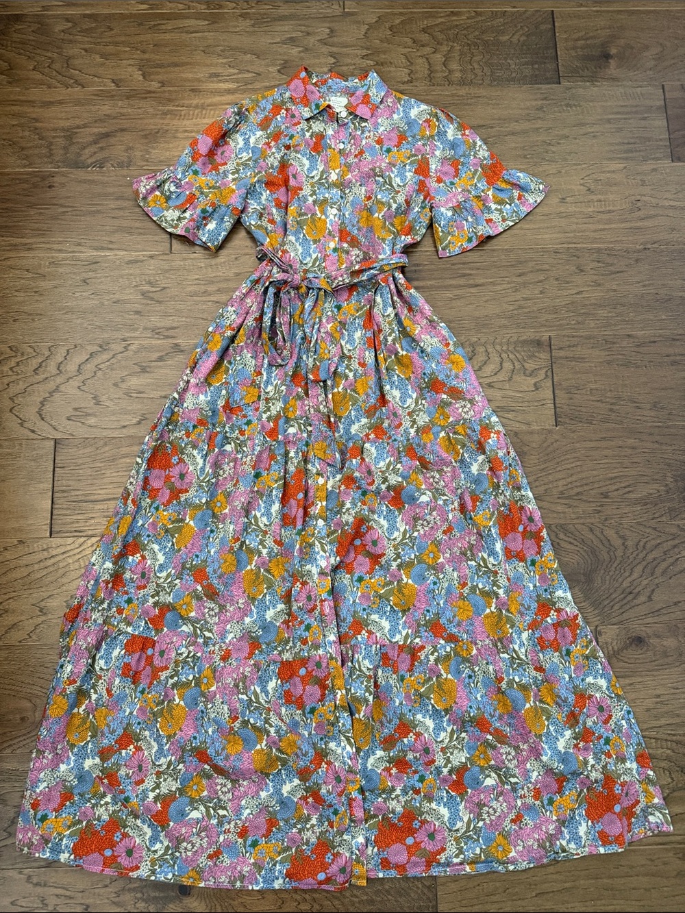 Birds of Paradis by Trovata Martine Maxi Dress Delicate Tilia Floral Small